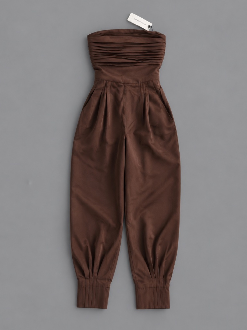 Nikita Mhaisalkar Anthropologie Brown Strapless Jumpsuit XS NWT